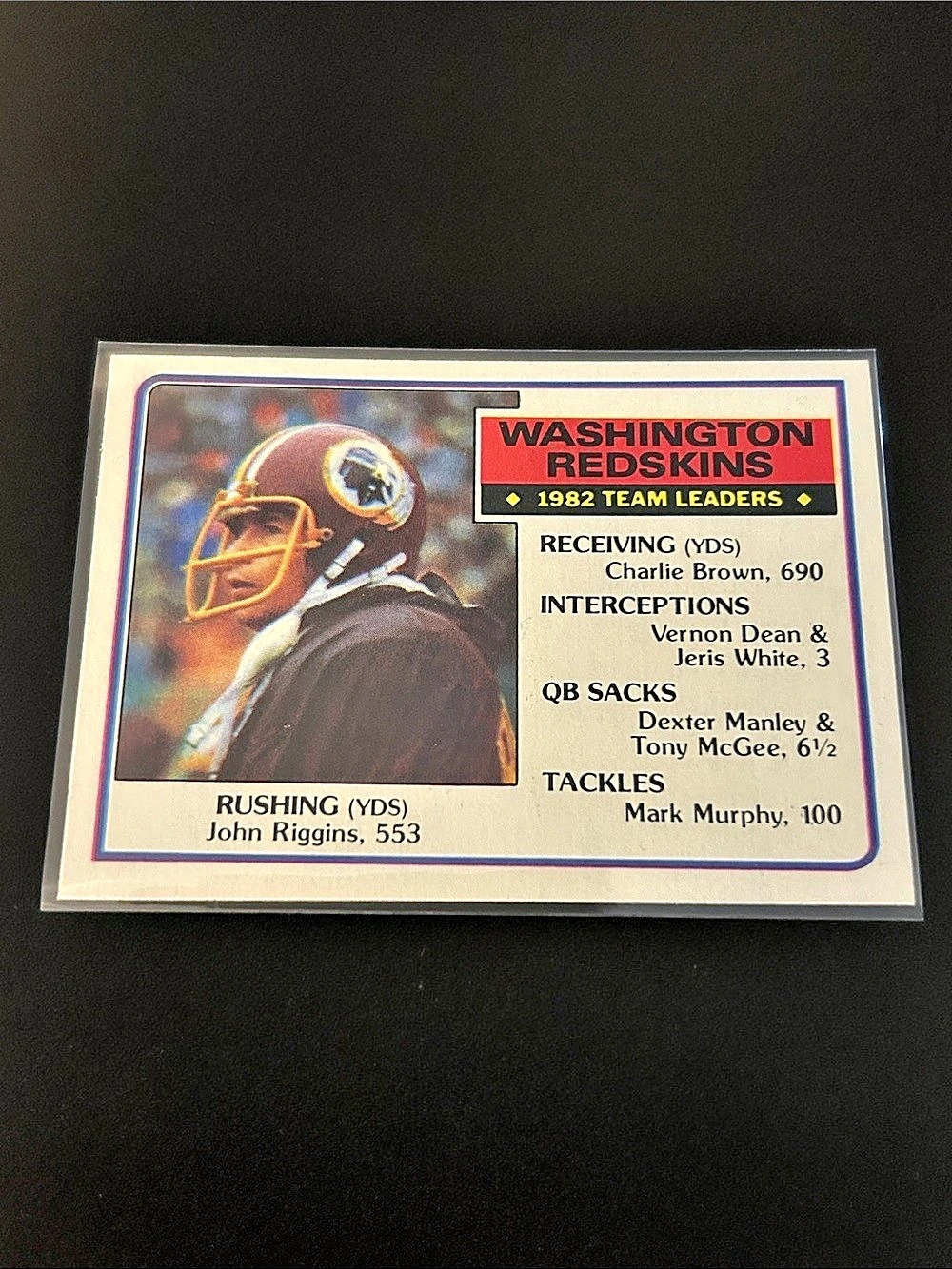 Topps Washington Redskins Team Leaders #186 Football Card